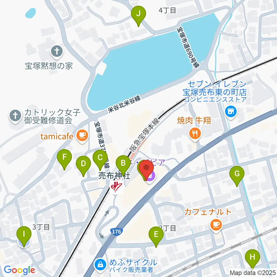 宝塚シネ・ピピア周辺の駐車場・コインパーキング一覧地図