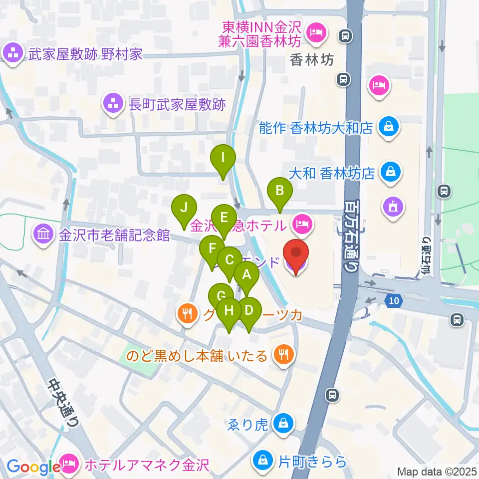 金沢シネモンド周辺の駐車場・コインパーキング一覧地図