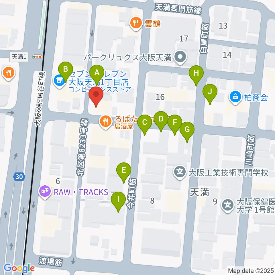 クロスフェイズスタジオ周辺の駐車場・コインパーキング一覧地図