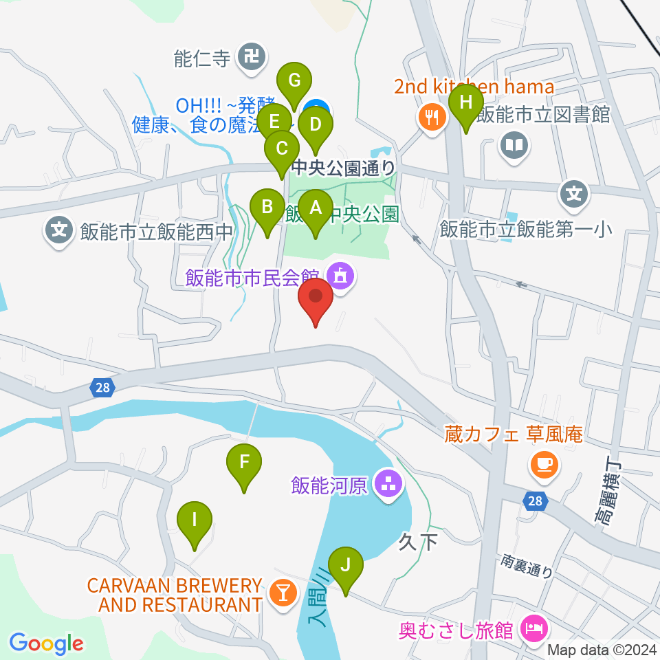 飯能市立博物館周辺の駐車場・コインパーキング一覧地図