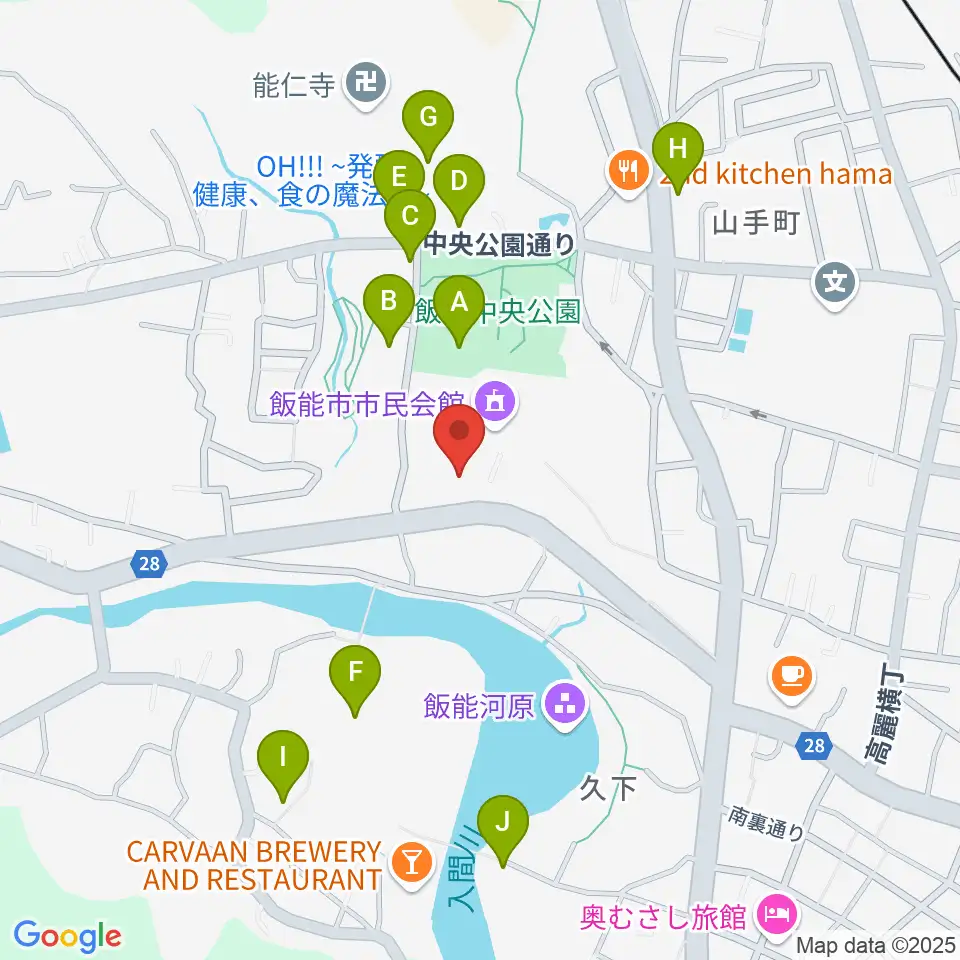 飯能市立博物館周辺の駐車場・コインパーキング一覧地図