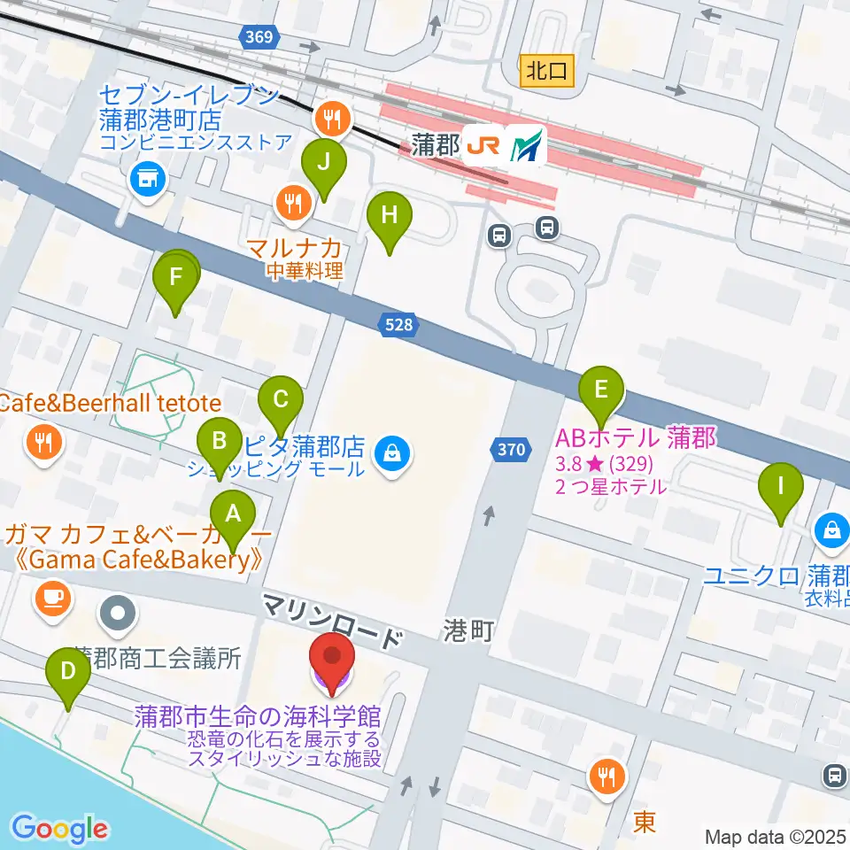 蒲郡市生命の海科学館周辺の駐車場・コインパーキング一覧地図