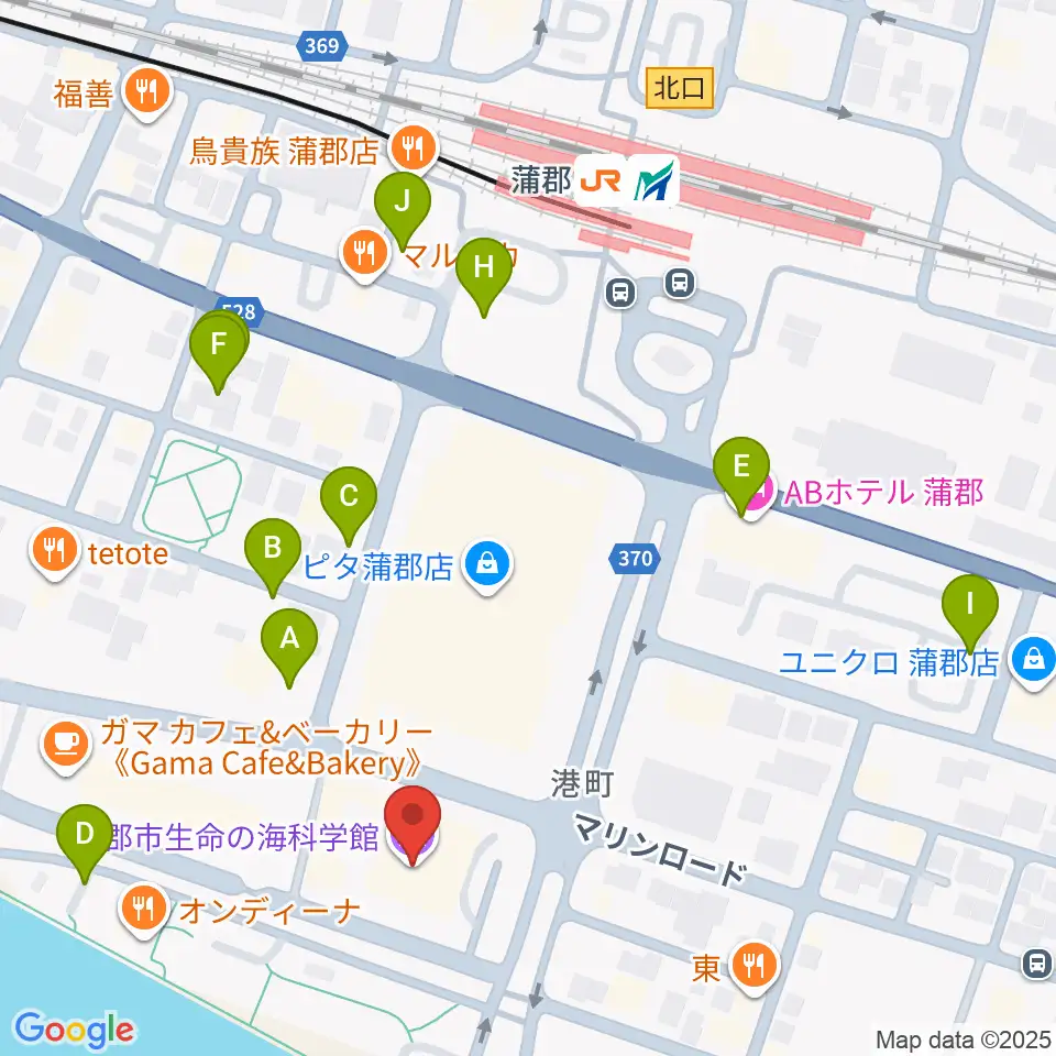 蒲郡市生命の海科学館周辺の駐車場・コインパーキング一覧地図