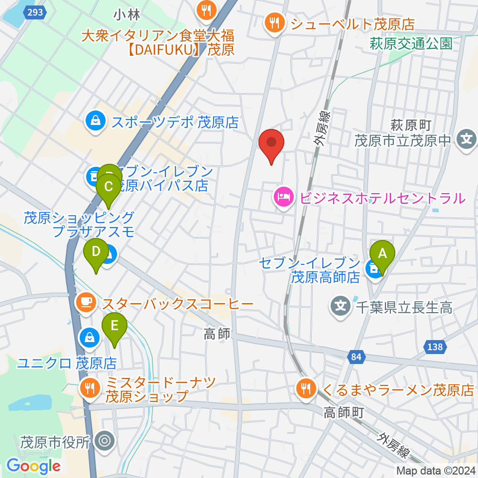 茂原市市民体育館周辺の駐車場・コインパーキング一覧地図