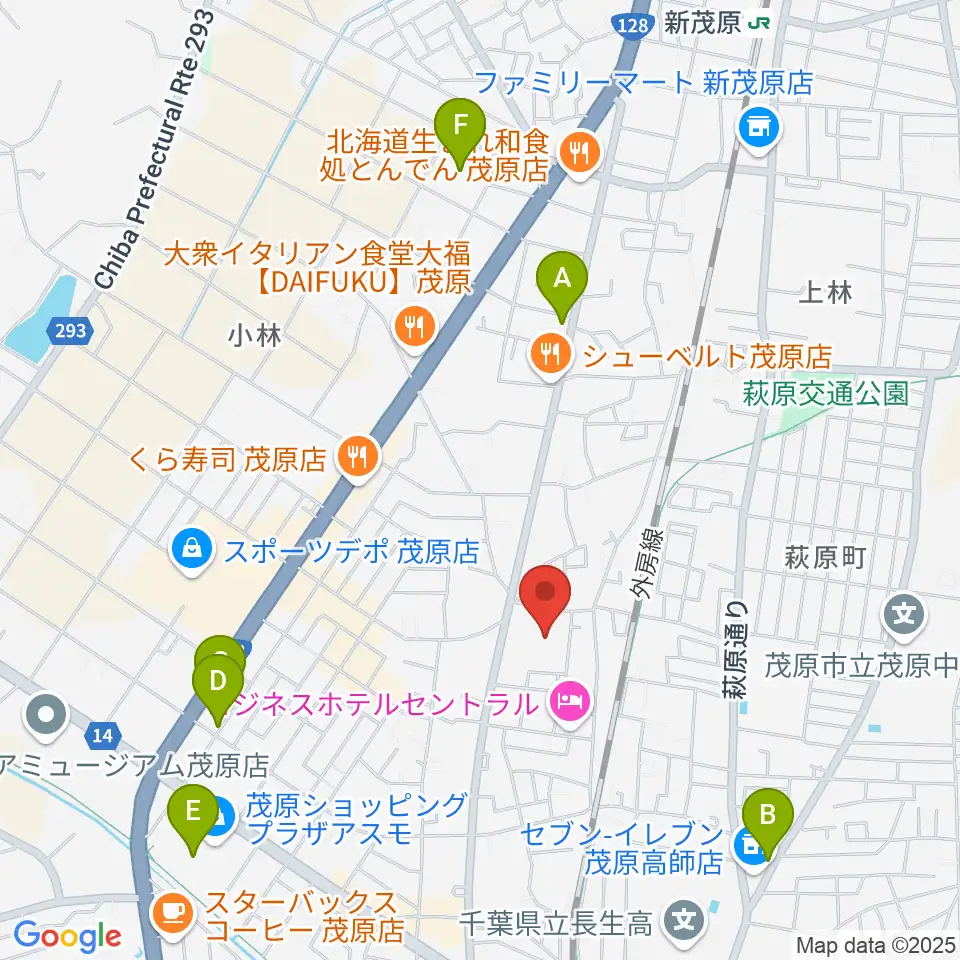 茂原市市民体育館周辺の駐車場・コインパーキング一覧地図