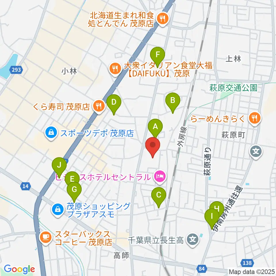 茂原市市民体育館周辺の駐車場・コインパーキング一覧地図