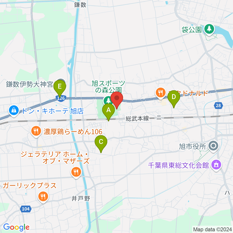 旭市総合体育館周辺の駐車場・コインパーキング一覧地図