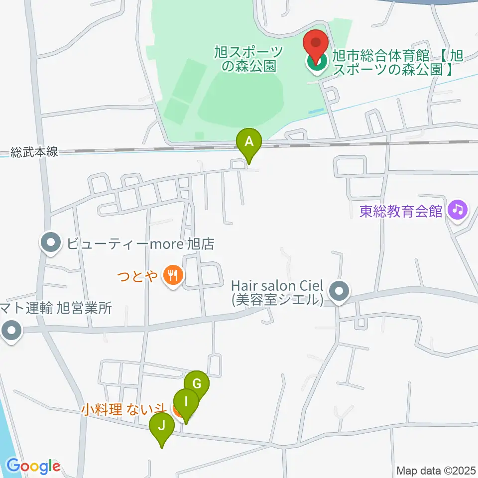 旭市総合体育館周辺の駐車場・コインパーキング一覧地図
