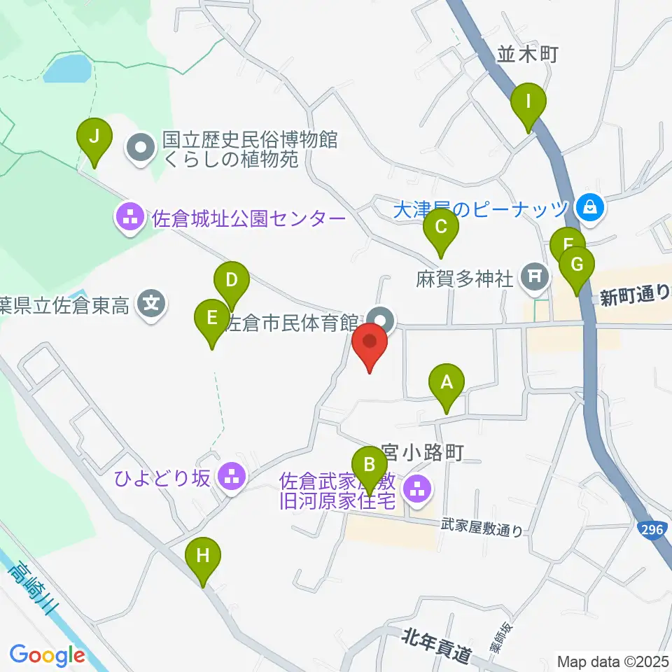 佐倉市民体育館周辺の駐車場・コインパーキング一覧地図