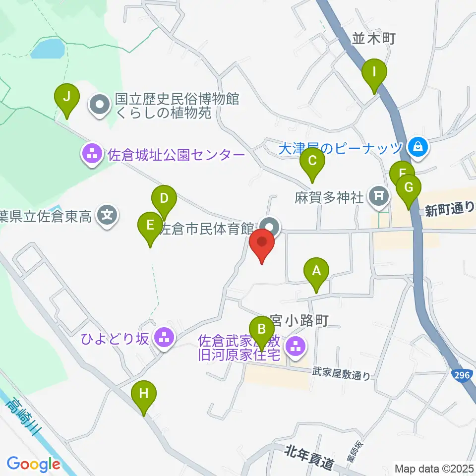 佐倉市民体育館周辺の駐車場・コインパーキング一覧地図
