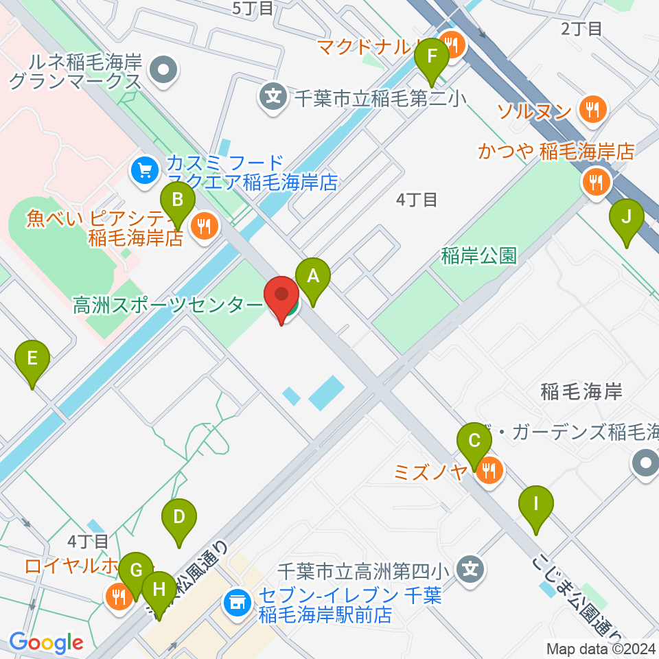 高洲スポーツセンター周辺の駐車場・コインパーキング一覧地図