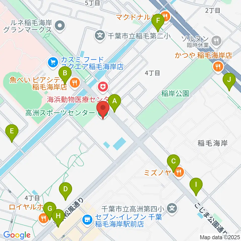 高洲スポーツセンター周辺の駐車場・コインパーキング一覧地図