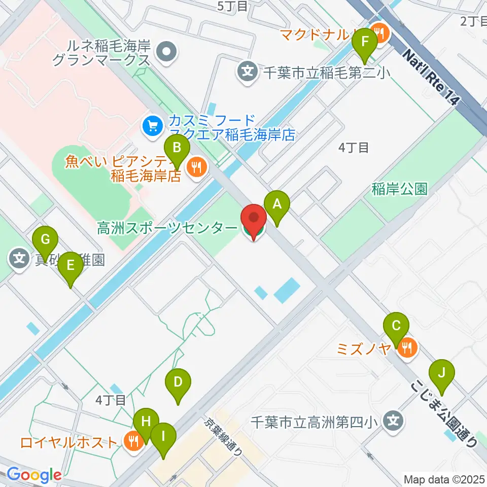 高洲スポーツセンター周辺の駐車場・コインパーキング一覧地図