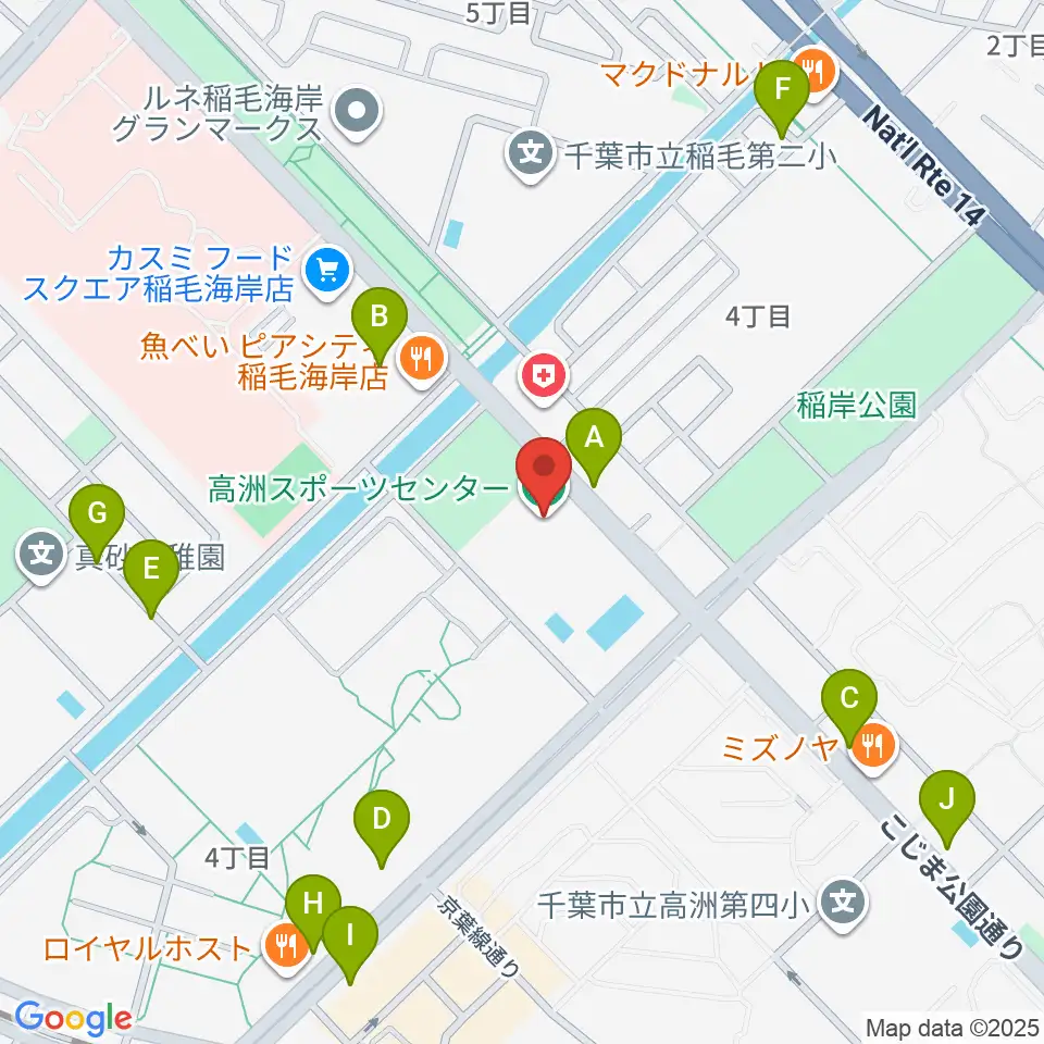 高洲スポーツセンター周辺の駐車場・コインパーキング一覧地図