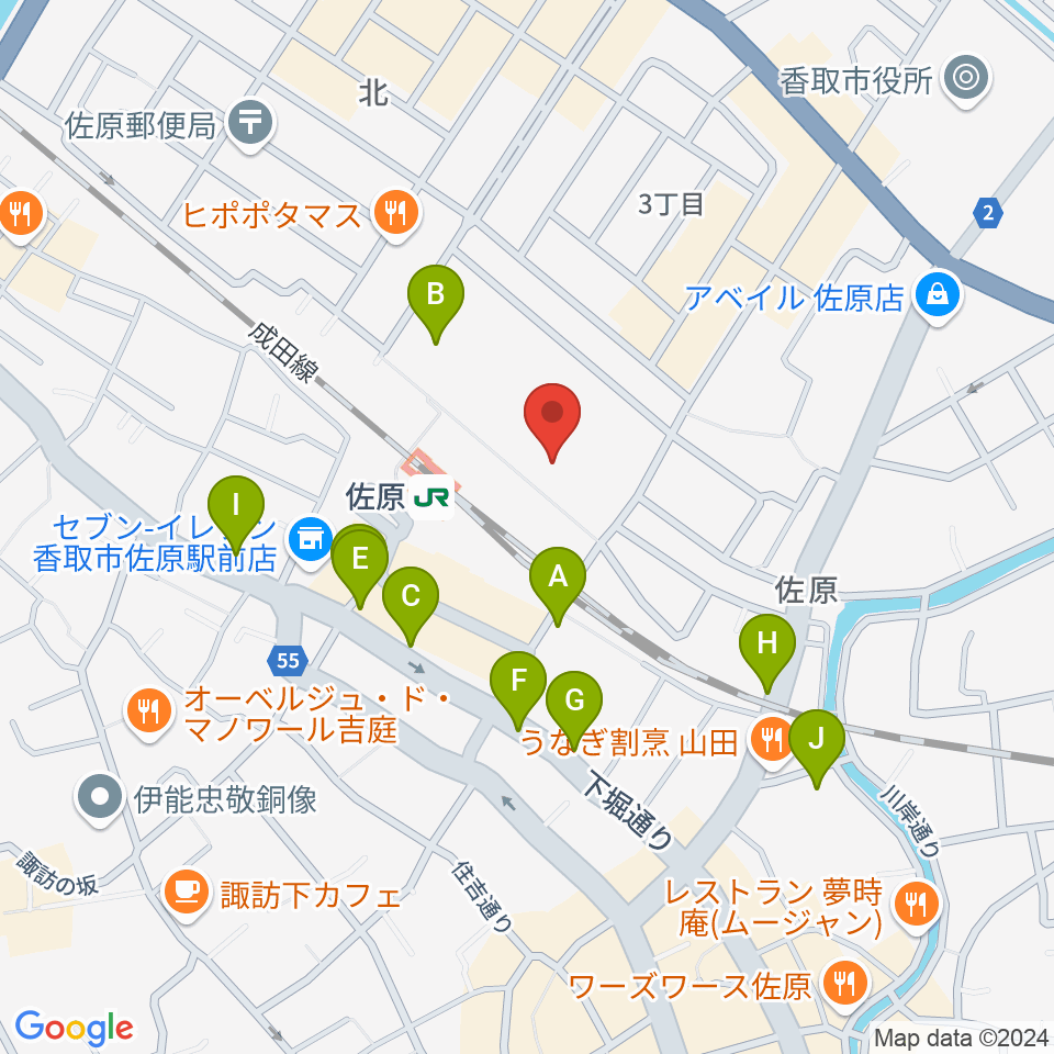 香取市民体育館周辺の駐車場・コインパーキング一覧地図