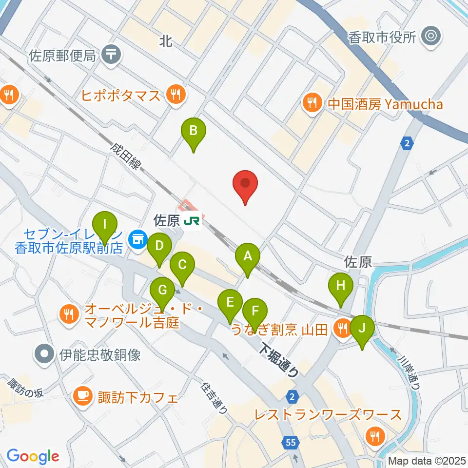香取市民体育館周辺の駐車場・コインパーキング一覧地図