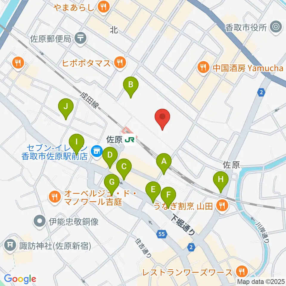 香取市民体育館周辺の駐車場・コインパーキング一覧地図