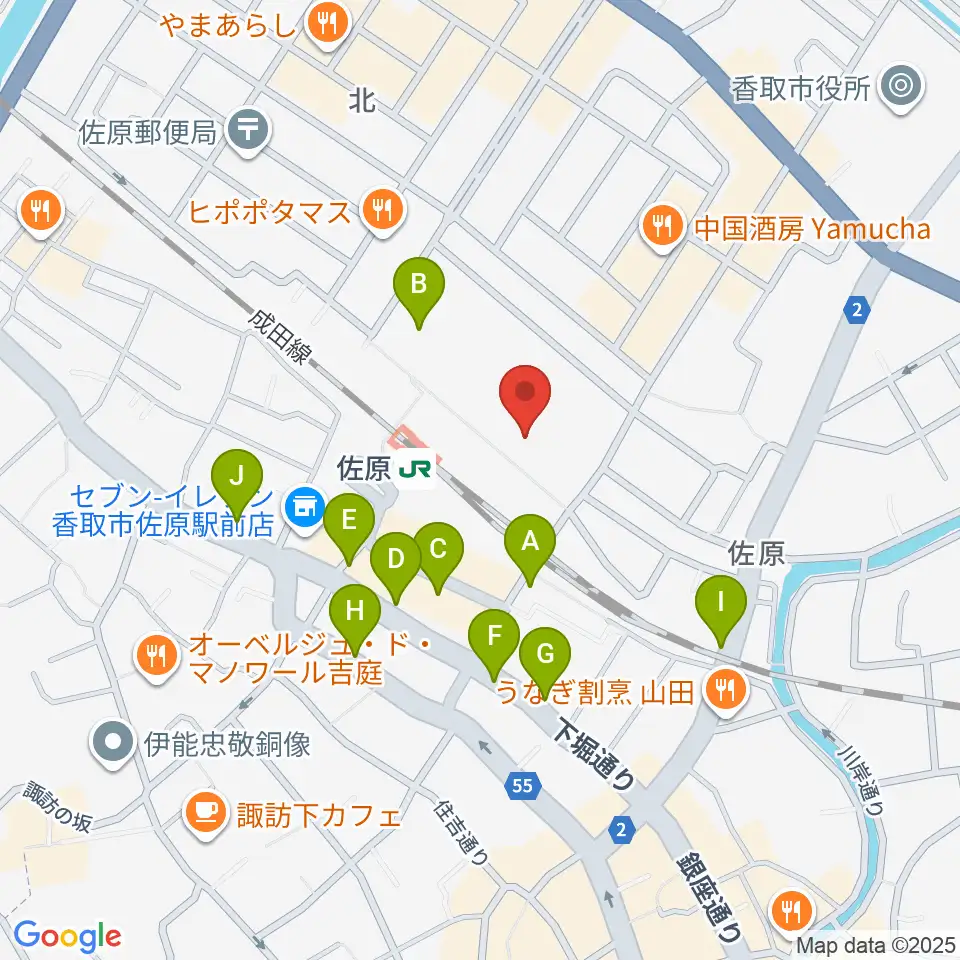香取市民体育館周辺の駐車場・コインパーキング一覧地図