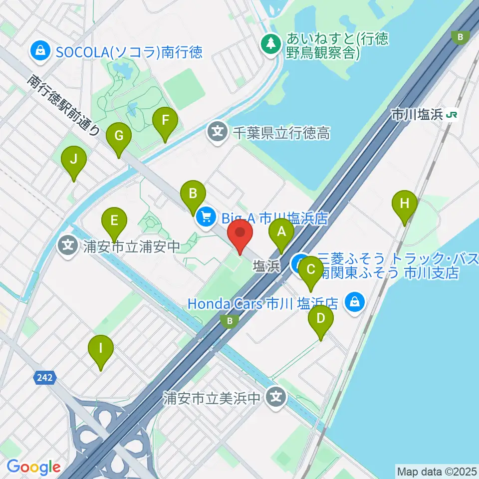 市川市塩浜市民体育館周辺の駐車場・コインパーキング一覧地図