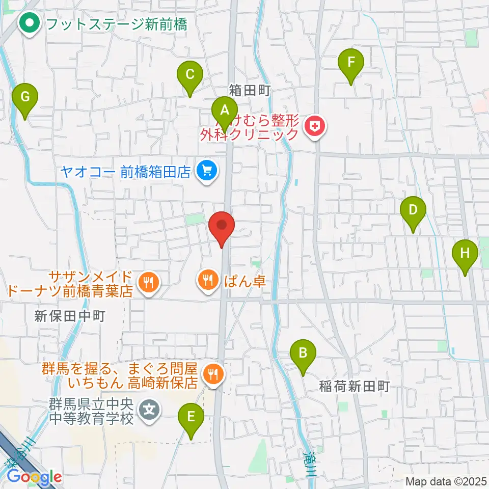 前橋アキュラシー周辺の駐車場・コインパーキング一覧地図