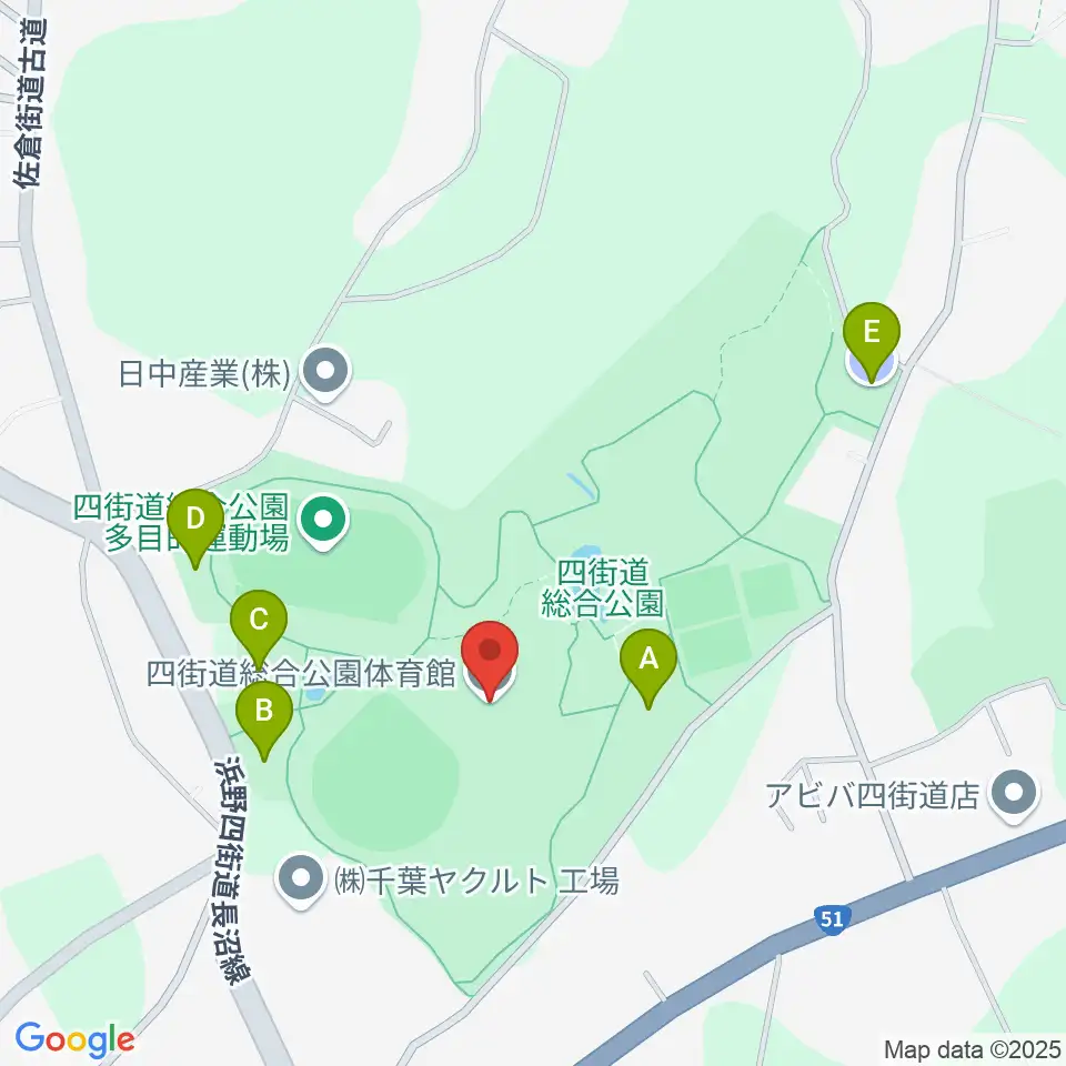 四街道総合公園体育館周辺の駐車場・コインパーキング一覧地図