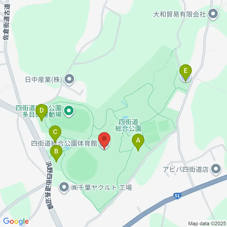 四街道総合公園体育館周辺の駐車場・コインパーキング一覧地図