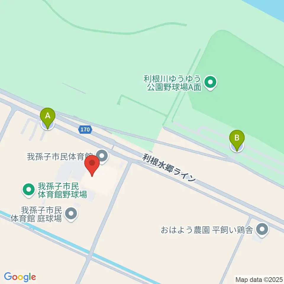 我孫子市民体育館周辺の駐車場・コインパーキング一覧地図