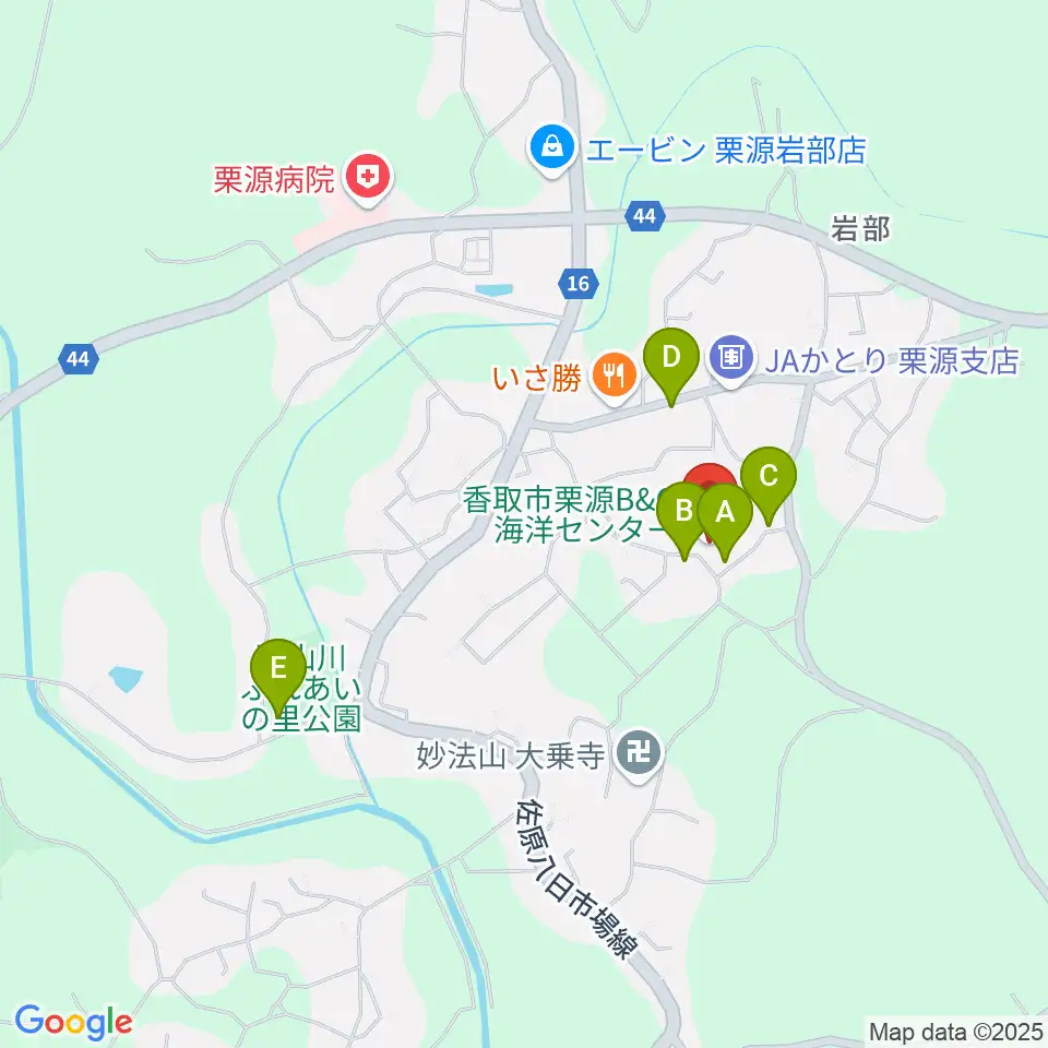 香取市栗源B&G海洋センター周辺の駐車場・コインパーキング一覧地図
