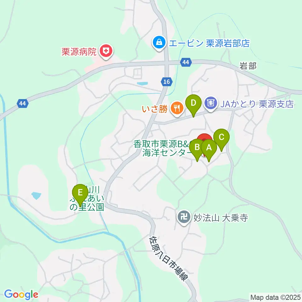 香取市栗源B&G海洋センター周辺の駐車場・コインパーキング一覧地図