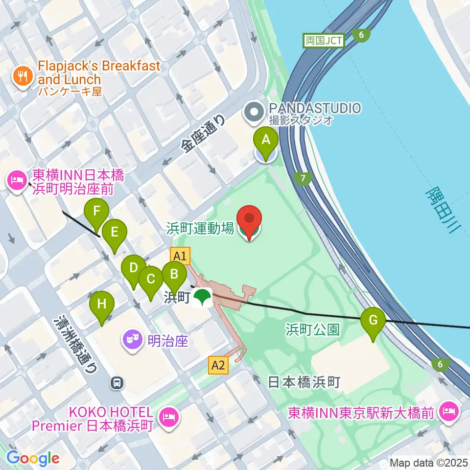 浜町運動場周辺の駐車場・コインパーキング一覧地図