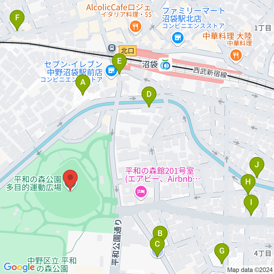 平和の森公園多目的運動広場周辺の駐車場・コインパーキング一覧地図