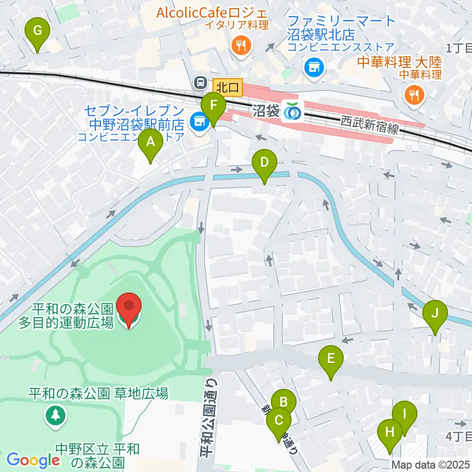平和の森公園多目的運動広場周辺の駐車場・コインパーキング一覧地図