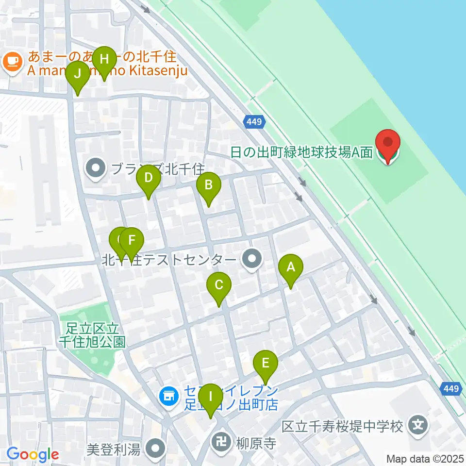 日の出町緑地球技場周辺の駐車場・コインパーキング一覧地図