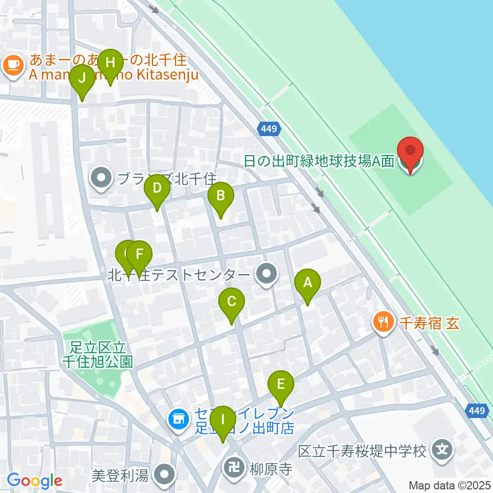 日の出町緑地球技場周辺の駐車場・コインパーキング一覧地図