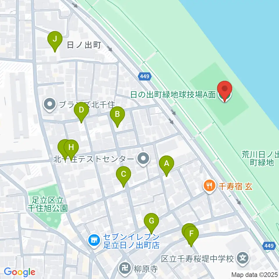 日の出町緑地球技場周辺の駐車場・コインパーキング一覧地図