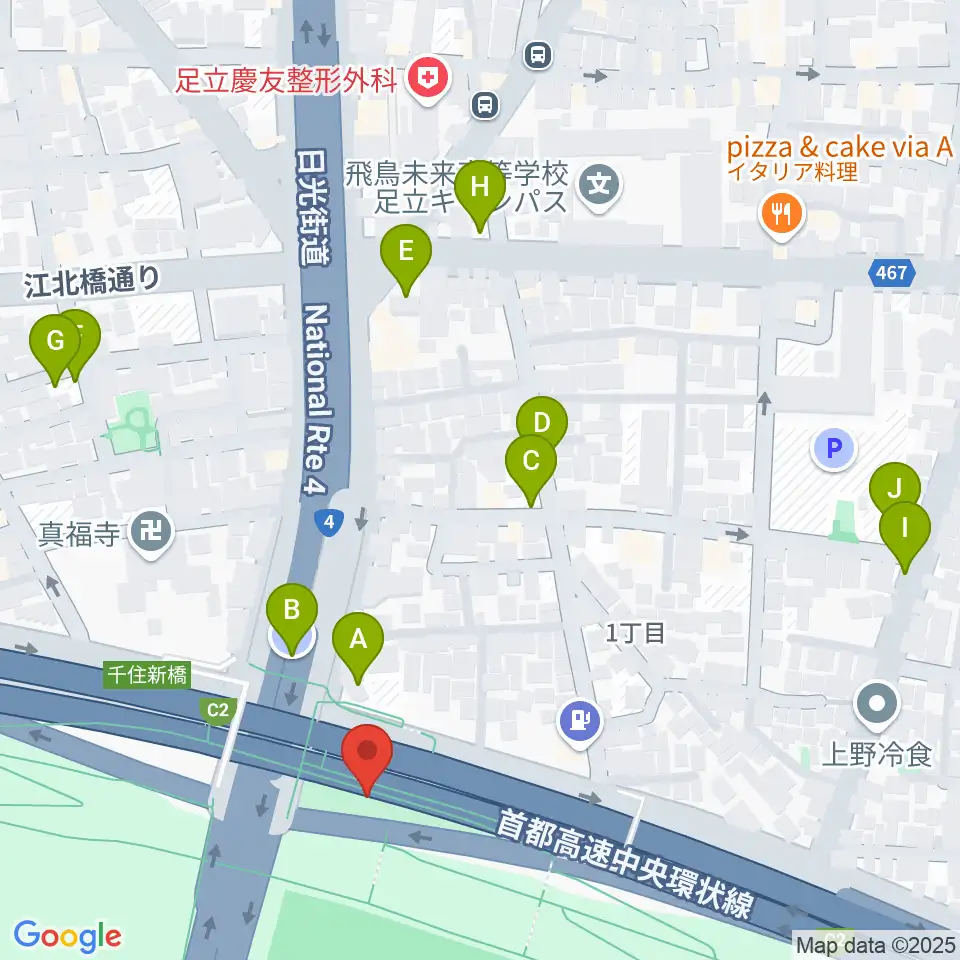 高砂野球場周辺の駐車場・コインパーキング一覧地図