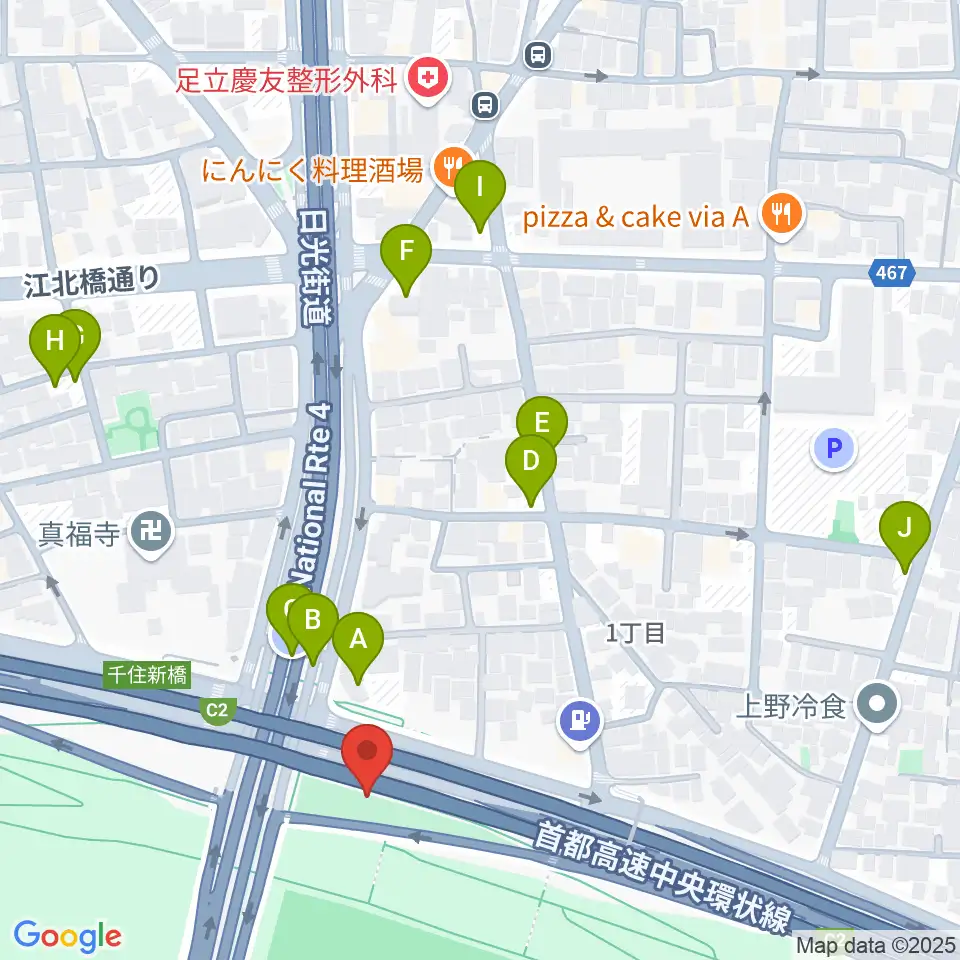 高砂野球場周辺の駐車場・コインパーキング一覧地図
