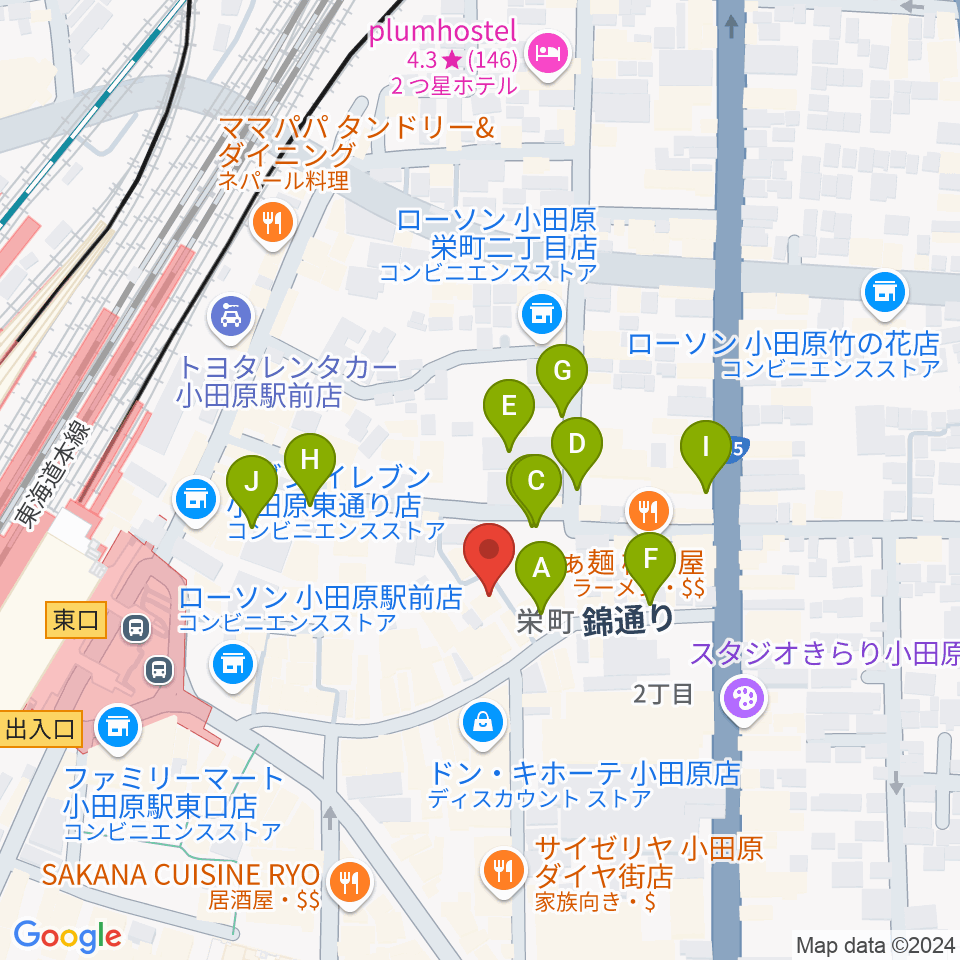 小田原シネマ館周辺の駐車場・コインパーキング一覧地図