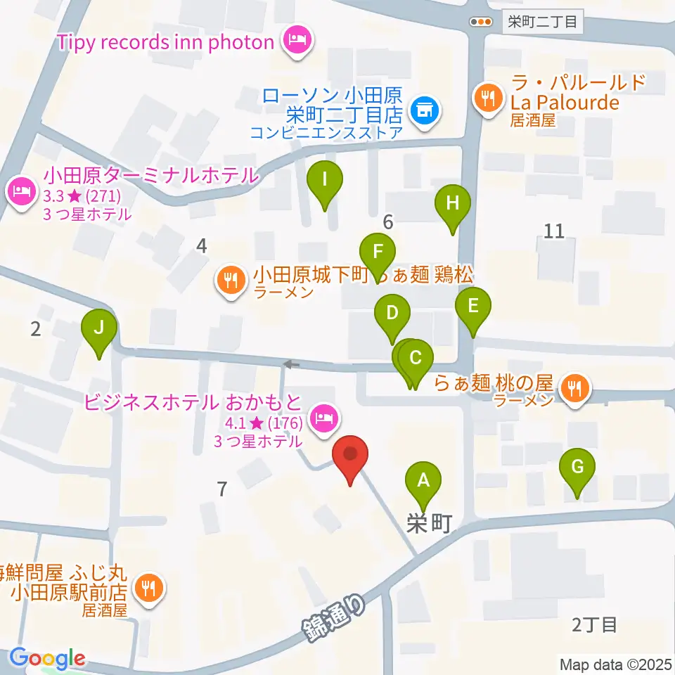 小田原シネマ館周辺の駐車場・コインパーキング一覧地図