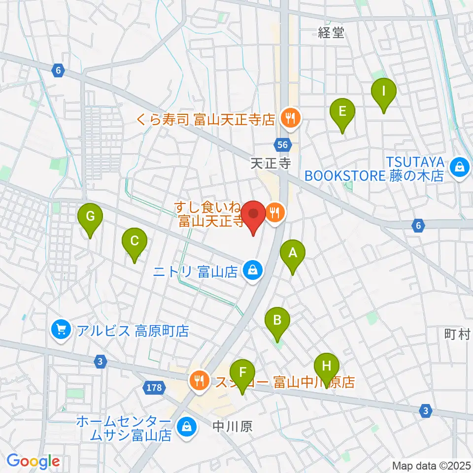 富山市2000年体育館周辺の駐車場・コインパーキング一覧地図