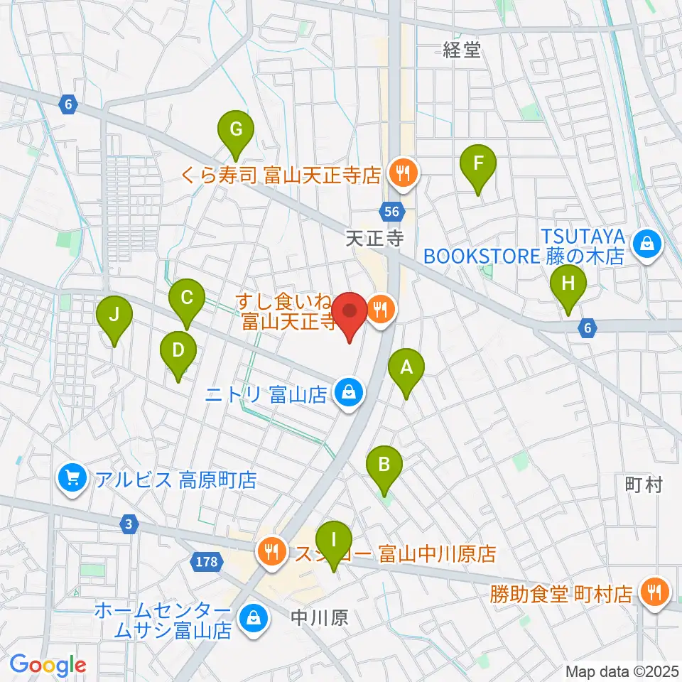 富山市2000年体育館周辺の駐車場・コインパーキング一覧地図