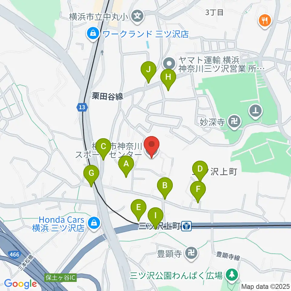 横浜市神奈川スポーツセンター周辺の駐車場・コインパーキング一覧地図