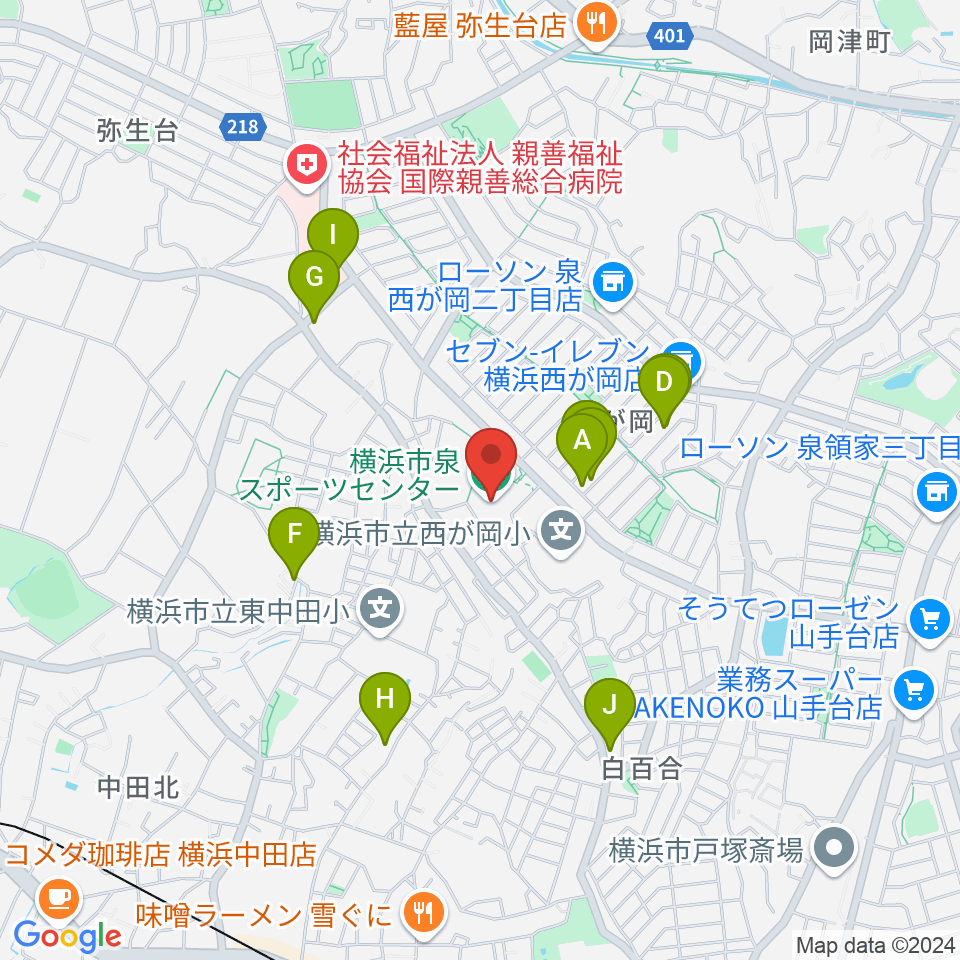 横浜市泉スポーツセンター周辺の駐車場・コインパーキング一覧地図