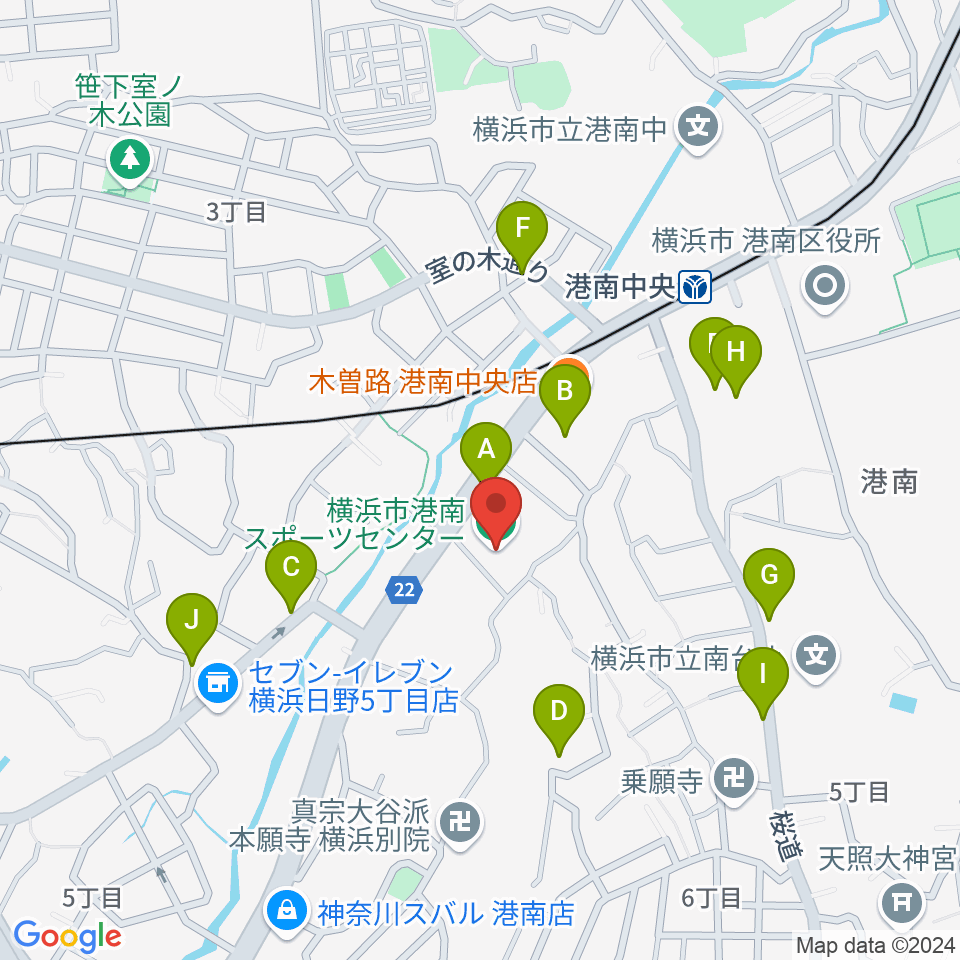 横浜市港南スポーツセンター周辺の駐車場・コインパーキング一覧地図