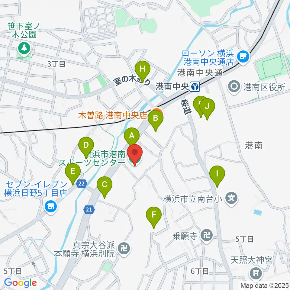 横浜市港南スポーツセンター周辺の駐車場・コインパーキング一覧地図