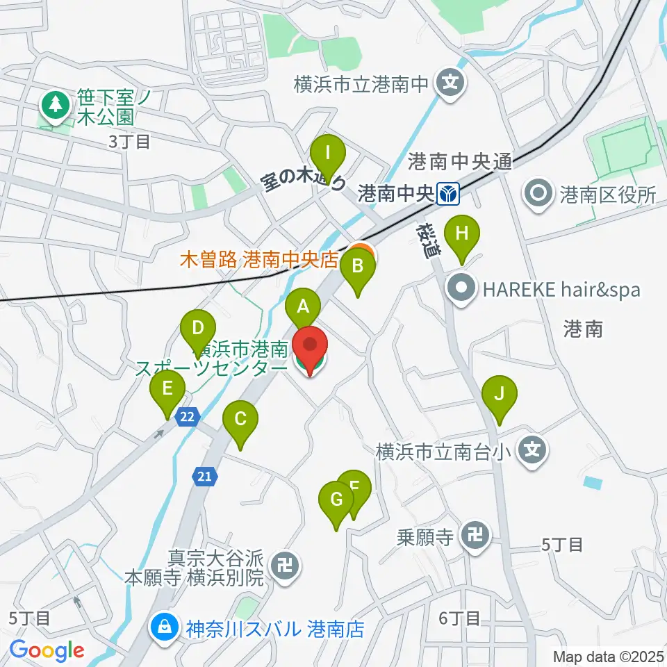 横浜市港南スポーツセンター周辺の駐車場・コインパーキング一覧地図