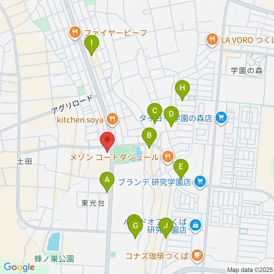 つくば市東光台体育館周辺の駐車場・コインパーキング一覧地図