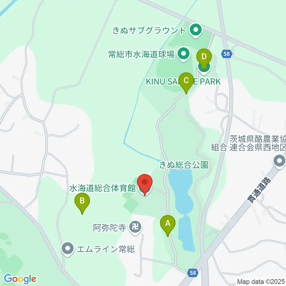 常総市水海道総合体育館周辺の駐車場・コインパーキング一覧地図