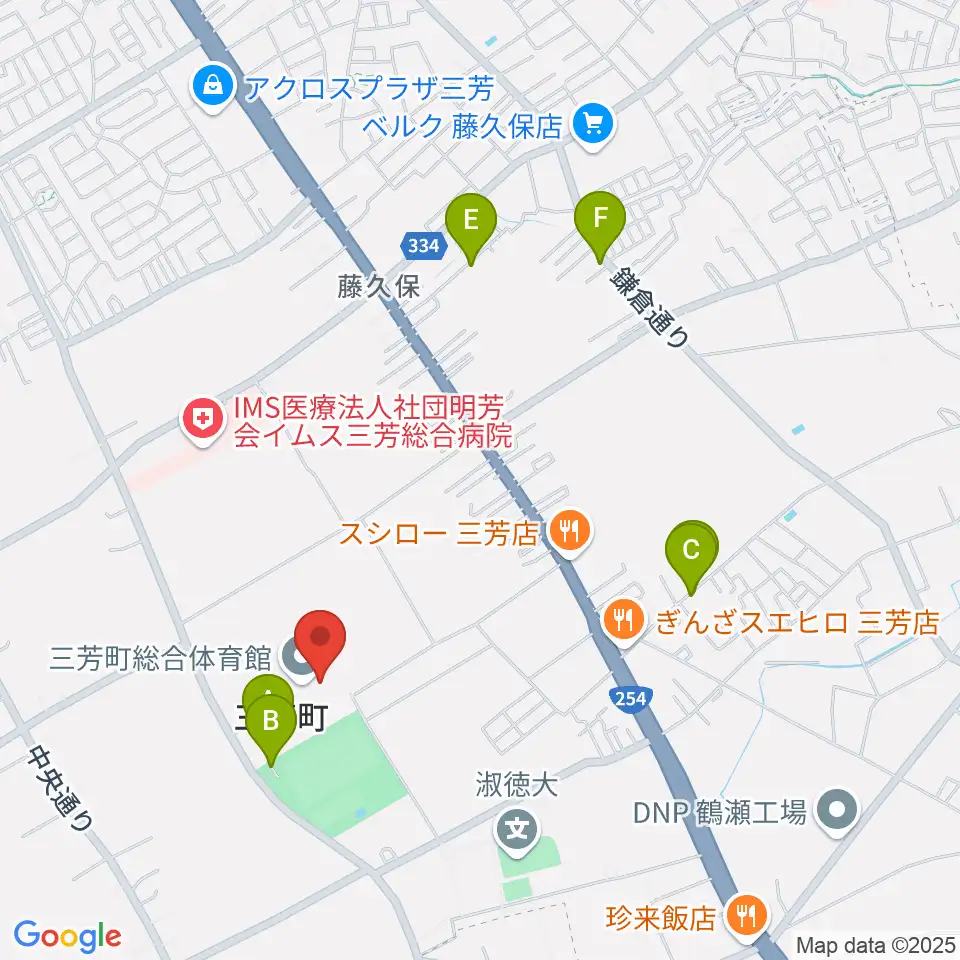 三芳町総合体育館みよしアリーナ周辺の駐車場・コインパーキング一覧地図