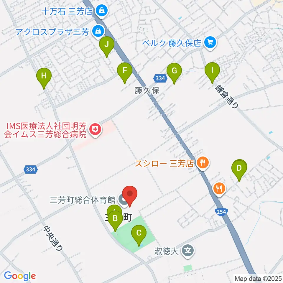 三芳町総合体育館みよしアリーナ周辺の駐車場・コインパーキング一覧地図